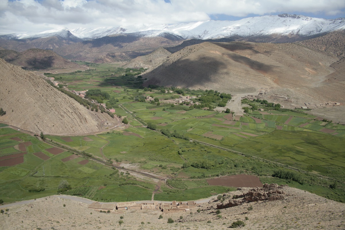 Guided walk in Aït Bouguemez Valley, with Berber villages, terraced fields and High Atlas mountain views.