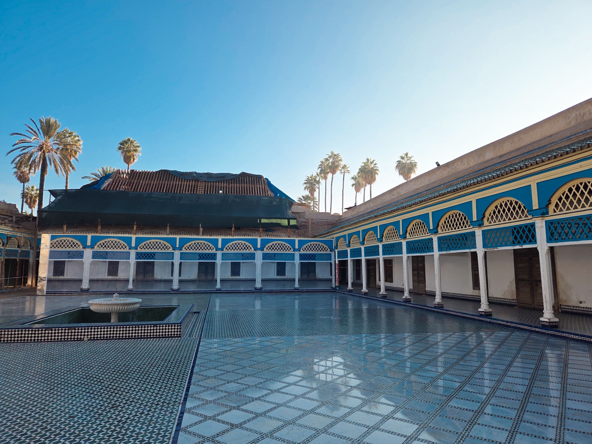 Traditional riad in Marrakech, starting point of a 10-day guided walking adventure through the High Atlas Mountains and Merzouga Sahara dunes.