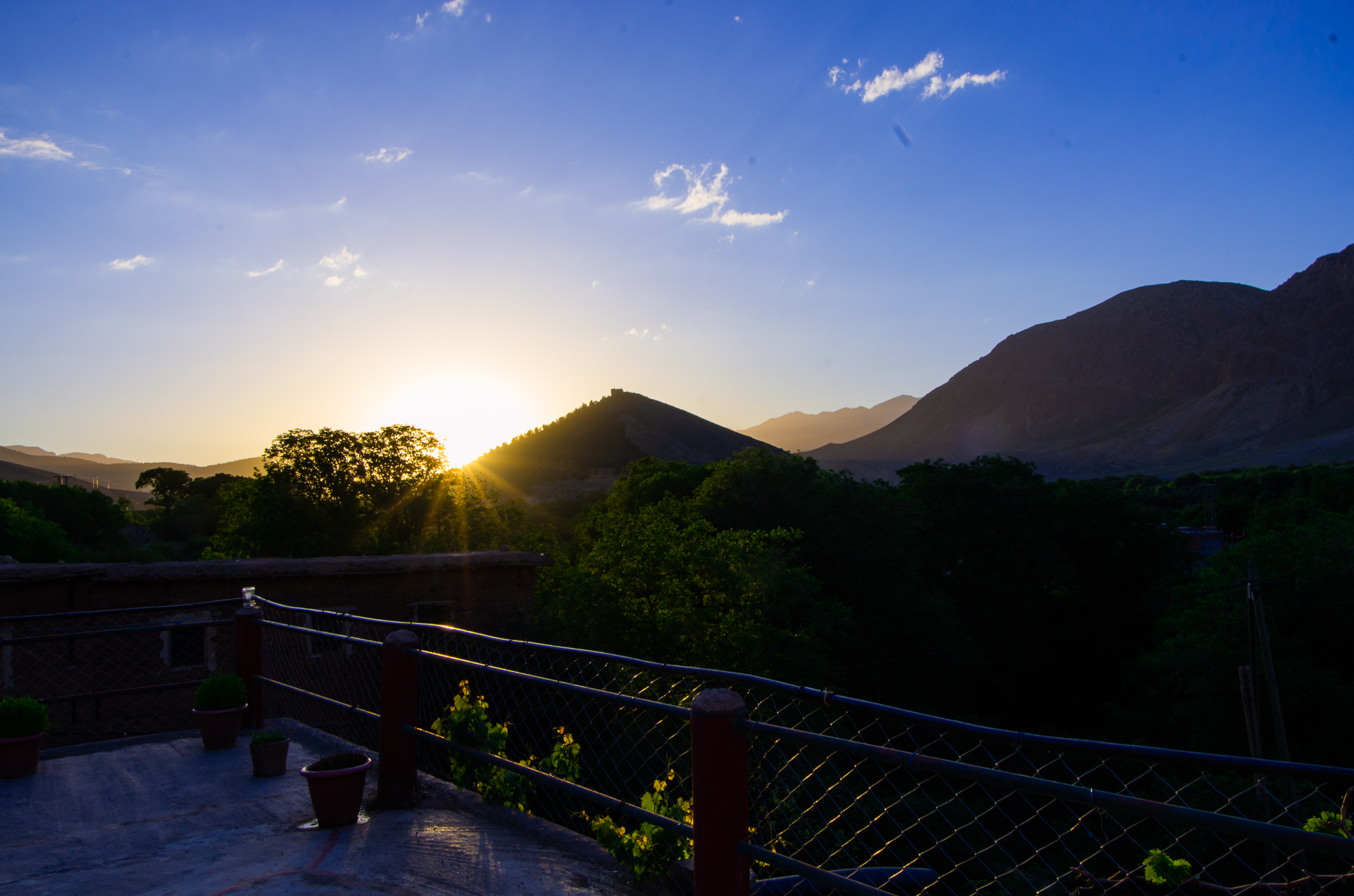 Road to Aït Bouguemez Valley in the High Atlas Mountains, with Berber villages and rural landscapes in Morocco.